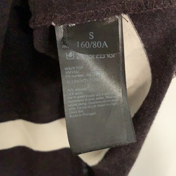 New All Saints Wavy wool striped pullover t-shirt - Picture 12 of 13